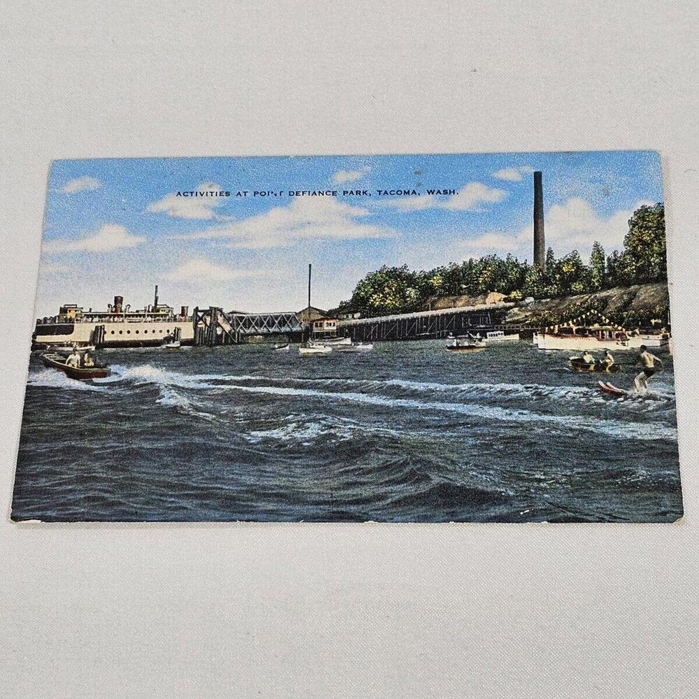 Vintage 1950s Mid Century Photo Post Card Point Defiance Park Tacoma WA